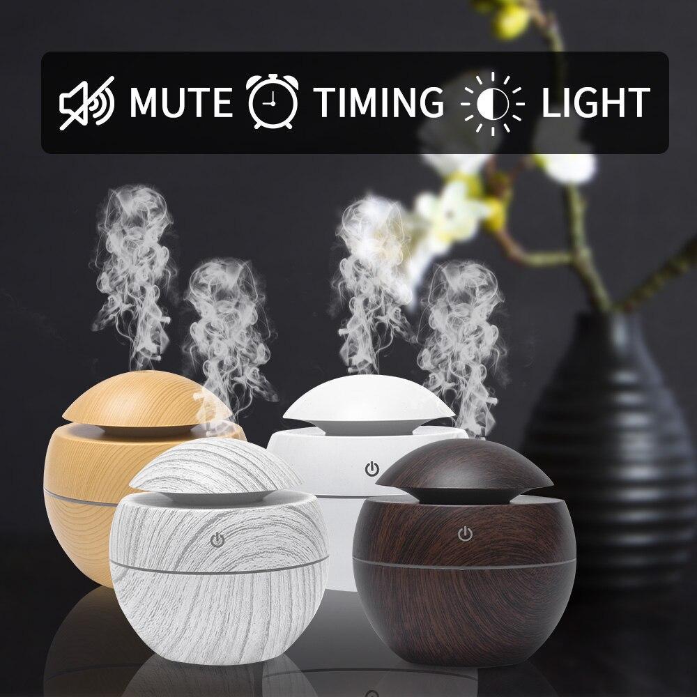 Mini USB Aroma Essential Oil Diffuser Ultrasonic Air Humidifier Mist Maker Aroma  7 Color LED Light Home Office