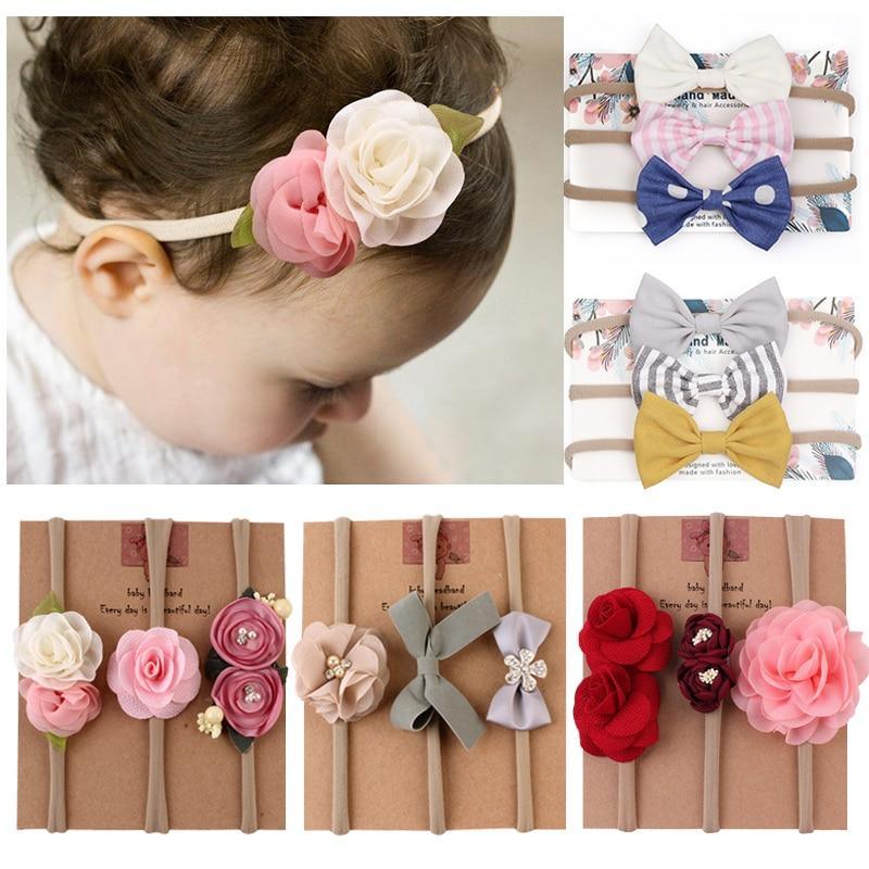 Flower Trendy Baby Headband For Girl Bows Crown Head Bands Cute Newborn Headbands Hairbands Baby Hair Accessories