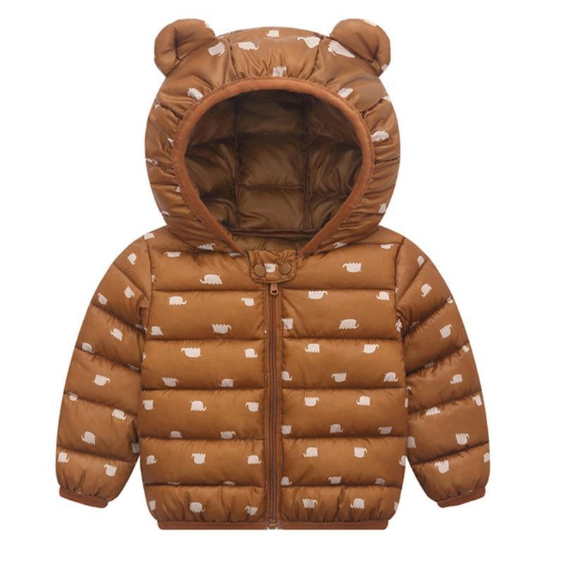 Luxury Modern Designer New Winter Baby Outerwear Hooded Printed Cotton Padded Jacket and Coats For Babies and Girls Kids