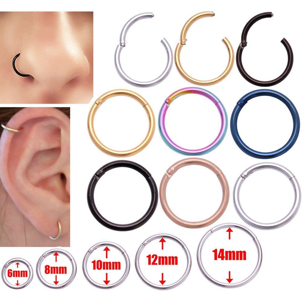 Titanium Gold Color Septum Rings Piercing Nose Earrings Women Men Jewelry Stud Fake Cool Earrings Stainsteel Jewelry in Pank style