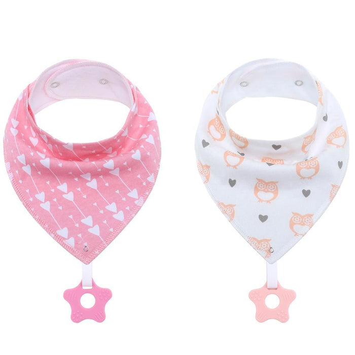 100% Organic Cotton Super Absorbent And Soft Unisex Baby Bandana Drool Bibs And Teething Toys For Newborn