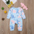 Modern Printed Newborn Baby Girl Romper Floral Jumpsuit Outfit Clothes Set With Bow In Elegant Modern Design