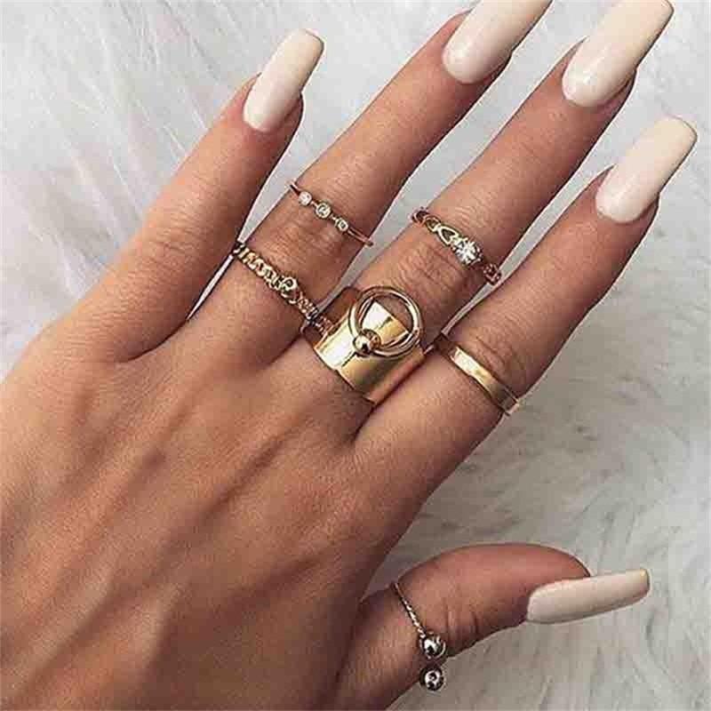 Elegant Women Fashion  Mary Geometric Amazing Flowers Leaf Premium Gold Finger Rings Boho Charm Luxury Jewelry Accessories Mother's Day Gifts