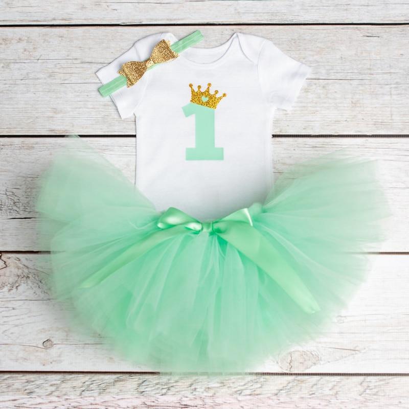 New 1st Birthday Tutu Baby Infant Christening Cake Dresses for Party Kids 1 Year Baby Girl For  Birthday Party