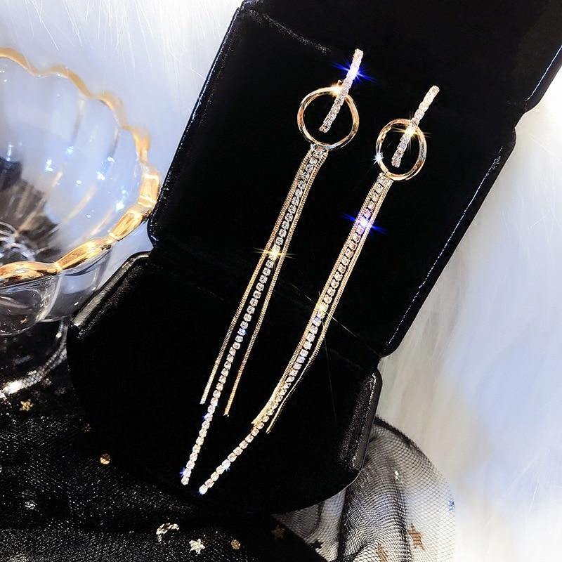 Modern Wind Long Tassel Pendant Luxury Vintage Stud Earrings Great Elegant Exquisite Prevent Allergy Women Jewlery