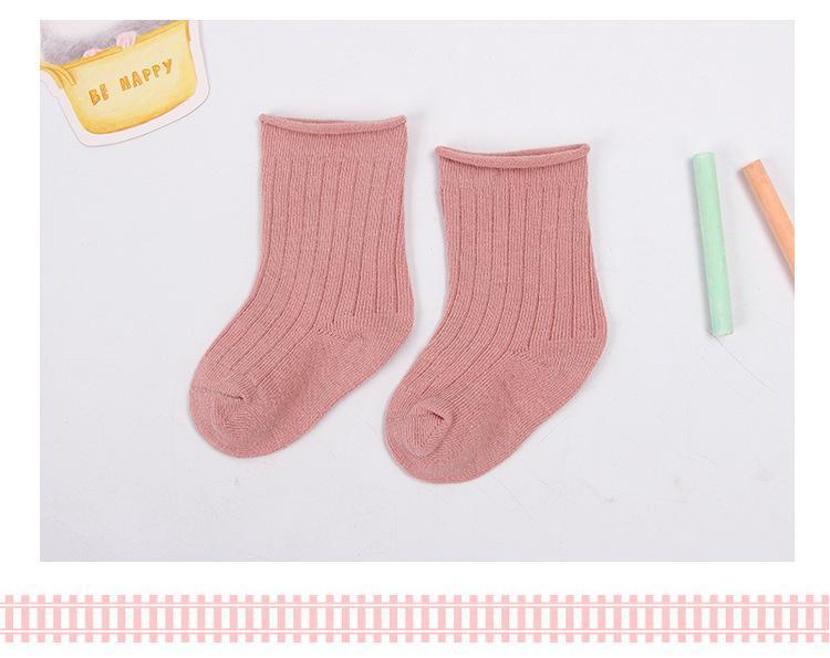 5 Pairs Baby Toddler Cotton Solid Color Short Newborn Casual Comfortable Socks For Kids Boys And Girl