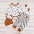 Modern Newborn Baby Boy Clothes Feather T shirt Tops Strip Pants Set For Kids