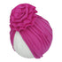 Handmade Pleated Flower Babies' Knitted Cotton Cloth Turban For Baby Girls In Elegant Style