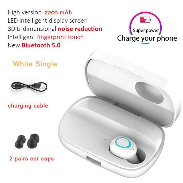 STEVVEX 3500mAh LED Bluetooth Wireless Earphones Headphones Earbuds TWS Touch Control Sport Headset Noise Cancel Earphone Headphone