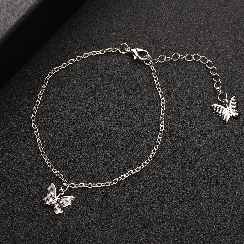 Heart Bohemian Silver Color Anklet Bracelet Heart shape Female Anklets foot Jewelery Style 2020