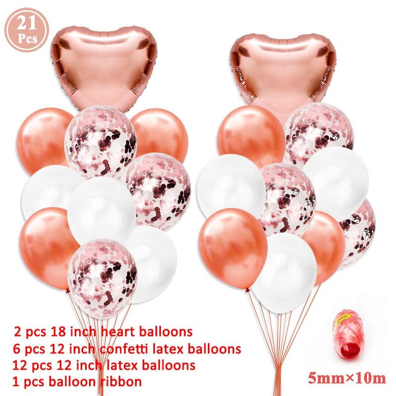 Birthday Balloons Foil Number Ballon Banner Party Decorations  Rose Gold