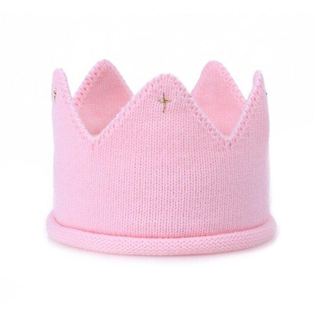 Modern Luxury New Trend  Baby Hat Girls and Boys Crown Knitted Cap Toddler Empty Top Hats Newborn Design Woolen Yarn Bonnet For Kids