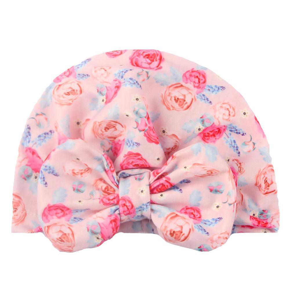 Luxury Modern Donut Baby Beanie Turban Hat Baby Cap Cotton Fruit Print Floral Toddler Baby Girl Cap Design