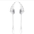 New Silver Plated Angel Wing Elegant Stylist Crystal Earrings Luxury Drop Dangle Ear Stud For Women Long Cuff Earring Epic Bohemia Style