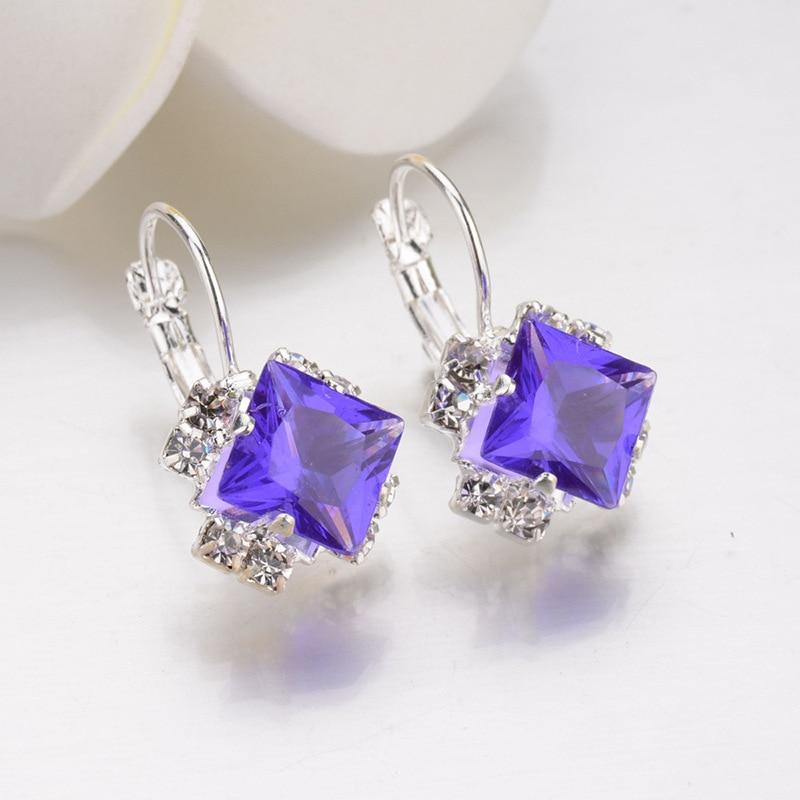 Modern Crystal Square Luxury Earrings For Women Epic Red, Blue, New Fashion Accessories Greata For Party Elegant Jewelry