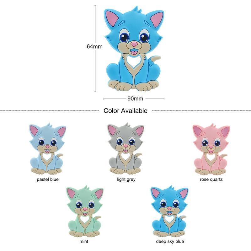 Baby Teethers Cartoon Animal Baby Teething Toy Penguin Silicone Teether Unicorn Pendant Raccoon Accessories