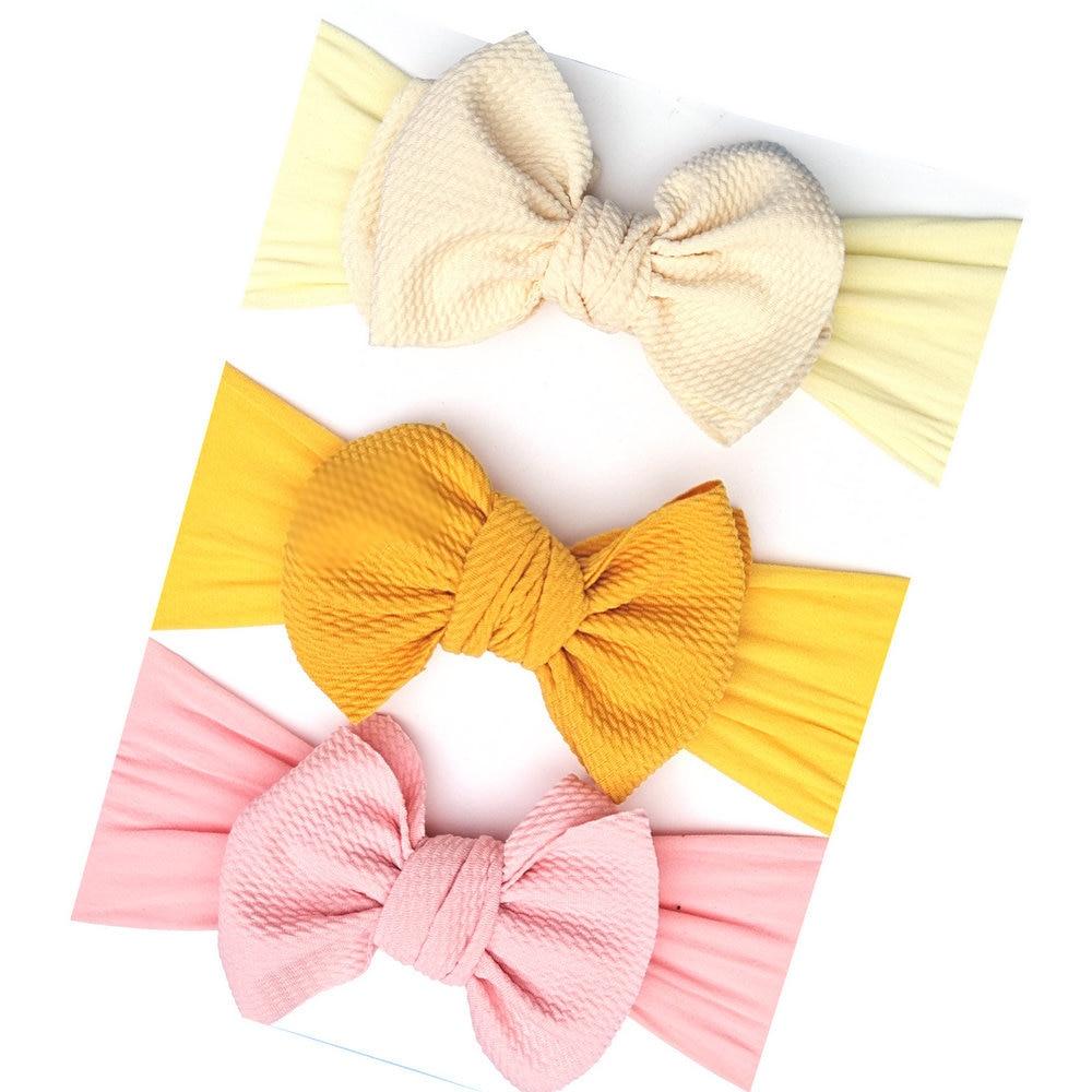 Summer Cute Floral Bows Baby Girl Headbands Elastic Bowknot Newborn Hair Band Turban Set Hair Accessories Bow Set For Kids