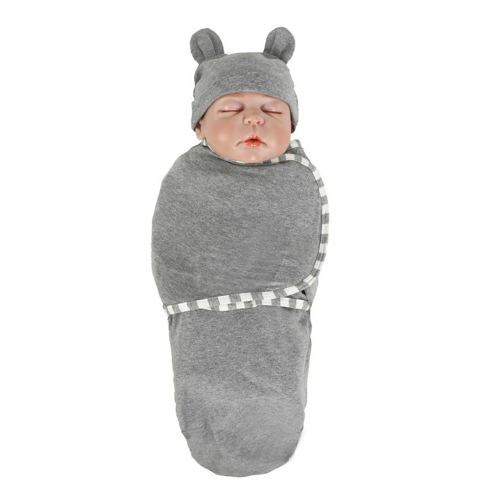 Muslin Swaddle Newborn Organic Cotton Blanket Extract Envelope Baby Sleeping Things Bedding for Boys Girls with a Hat Blanket Bag