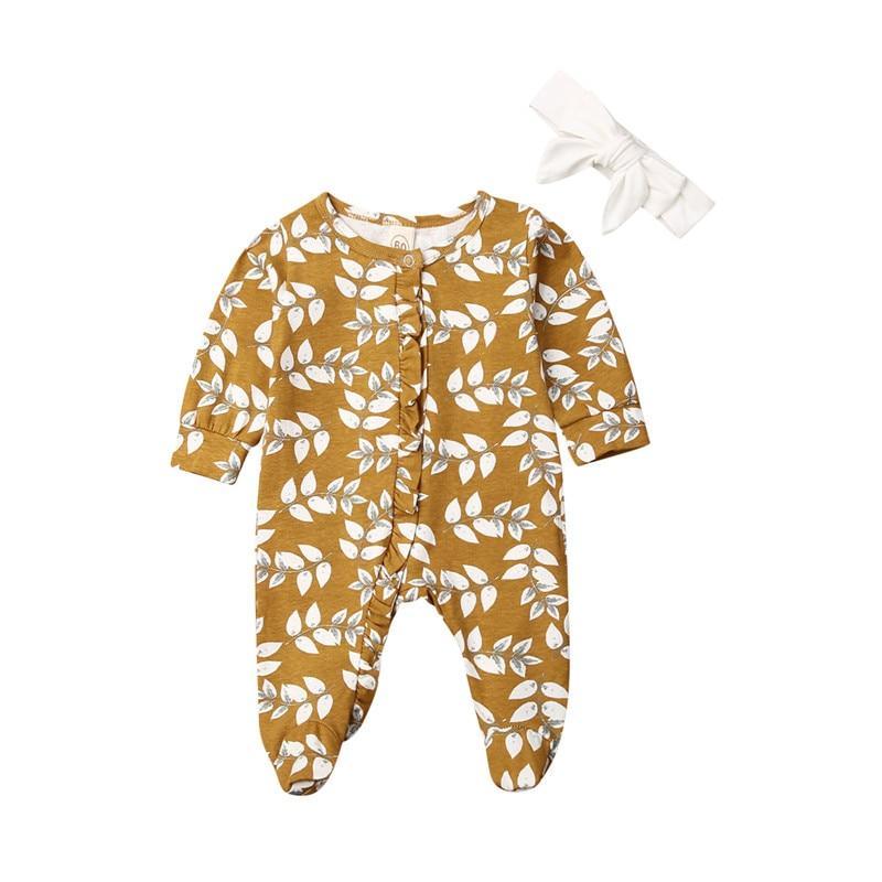 Newborn Kid Baby Girls long Sleeve Floral Romper Elegant Ruffles Jumpsuit Flower Cute Sweet Outfit