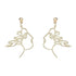 Handmade Abstract Art Earrings Gold Color Hand Palm Face Crystal Dangle Earrings For Women