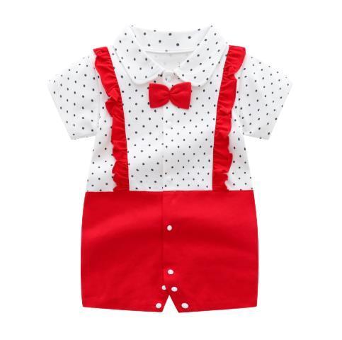 Modern Luxury New Born Baby Summer Gentleman Rompers for Baby Boys Cotton Jumpsuit 0-12M