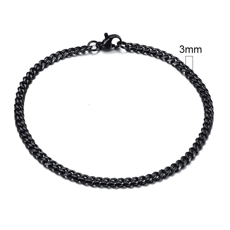 Luxury Popular Mens Simple 3-11mm Stainless Steel Curb Cuban Link Chain Bracelets for Women and Men Unisex Wrist Jewelry Brecelet