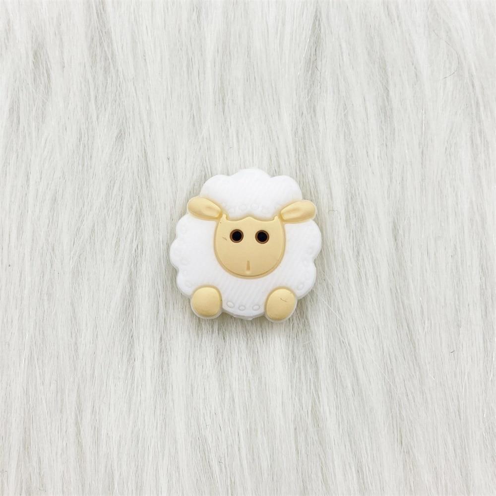 5pcs Animals Cartoon Silicone  Teething  Sheep   For Children Newborn Baby Teether For Teeth