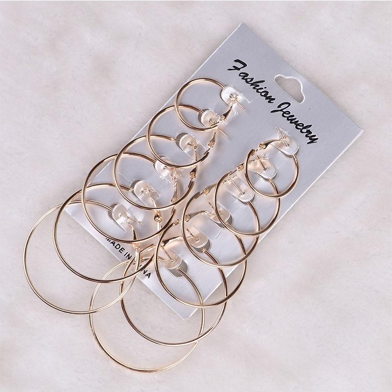 Hoop Earrings Set With Big Circle Earring In Fashion Jewelry Style for Women and Girls In Steampunk Ear Clip korean Earrings Design