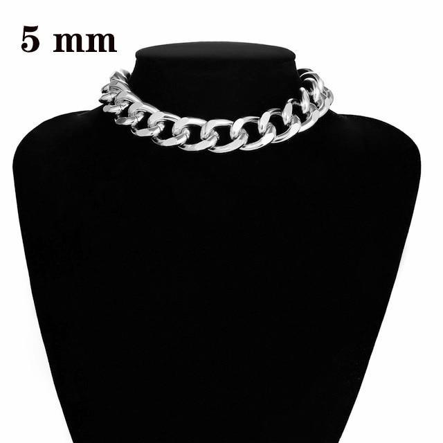 Luxury Gold and Slver Big Elegant Stailless Steel Punk Gold Choker Chain Necklace For Women Luxury Jewelry Perfect Gift For Girls