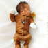 Newborn Infant Baby Girl and  Boy Long Sleeve Romper Wrap Foot Jumpsuit For Baby In Brown Design