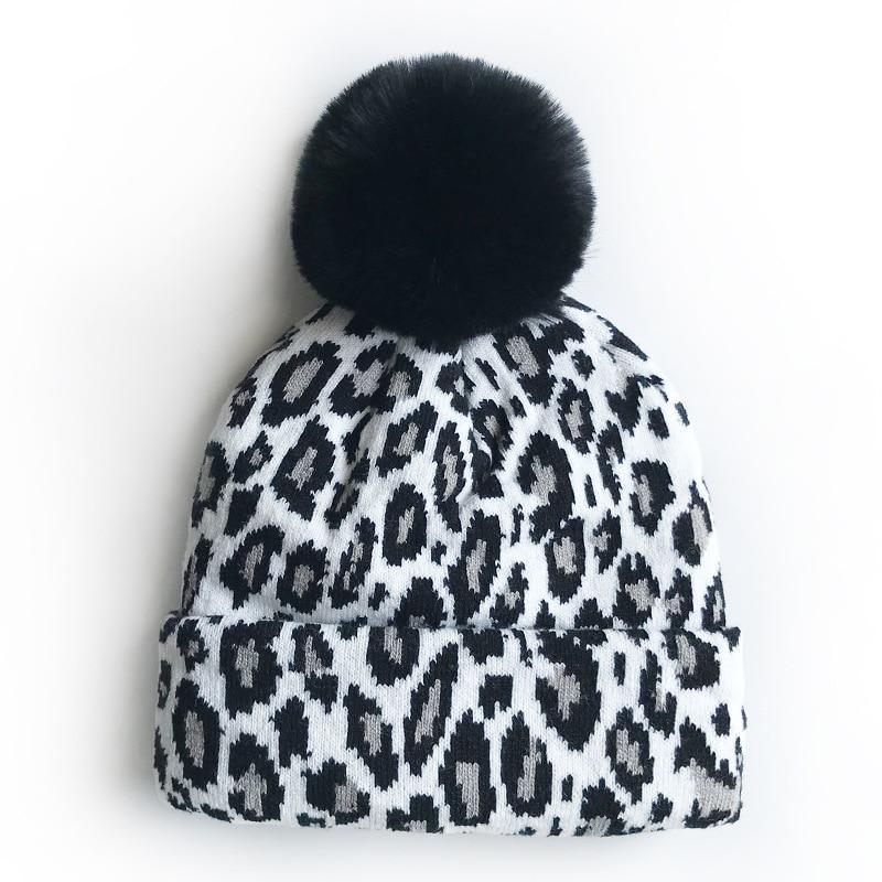 Matching Family Outfits Leopard Children Hats Mother Kids Hats Winter Kids Caps For Mother & Daughter in Elegan Leopard Design