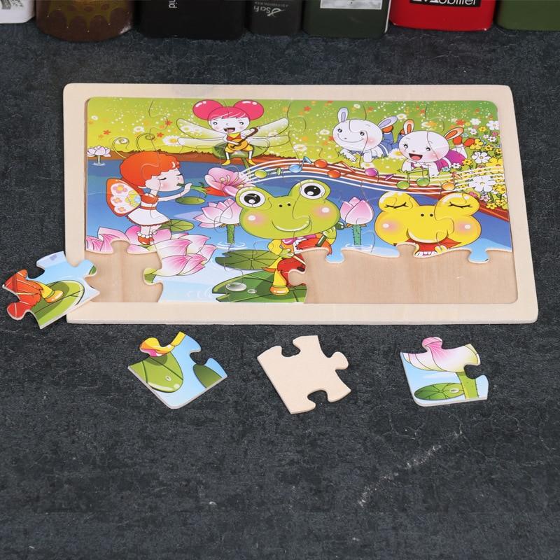 24 Slice Wood Puzzles Children Adults Vehicle Puzzles Wooden Toys Learning Education Environmental Assemble Educational Games For Kids and Babies