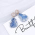 Luxury Handmade Blue Geometric Pendant Earrings In Multiple Earrings Trendy Beaded Dangle Earrings In Korean Style