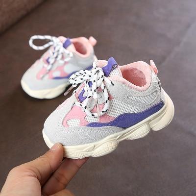 Baby Toddler Shoes New Spring Autumn Soft Bottom Patchwork Kids Sneakers Lace Up Boys Girls Sport Shoes Chaussure Enfant