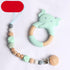 Modern Luxury Pacifier Clip Chain Beech Beads Silicone Elephant Pendant Baby Teething Nursing Clips Chain For Baby