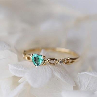 Simple Heart Ring For Women Female Cute Finger Rings Romantic Birthday Gift For Girlfriend Fashion Zircon Stone Jewelry Design