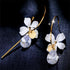 Luxury Modern Trend New Korean Retro Asymmetric Butterfly Imitation Pearl Earrings Fashion Round Flower For Women and Girls