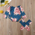 Newborn Baby Girls Floral Clothes Spring Autumn Long Sleeve Romper Warm Leg Socks Outfits Romer and Jumpsuit For Kids With Socks in Floral New Design