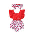 Newborn Baby Girl Clothes Ruffle Backless Cherry Romper  Headband Outfit Baby Girl Summer Clothes In Modern New Style