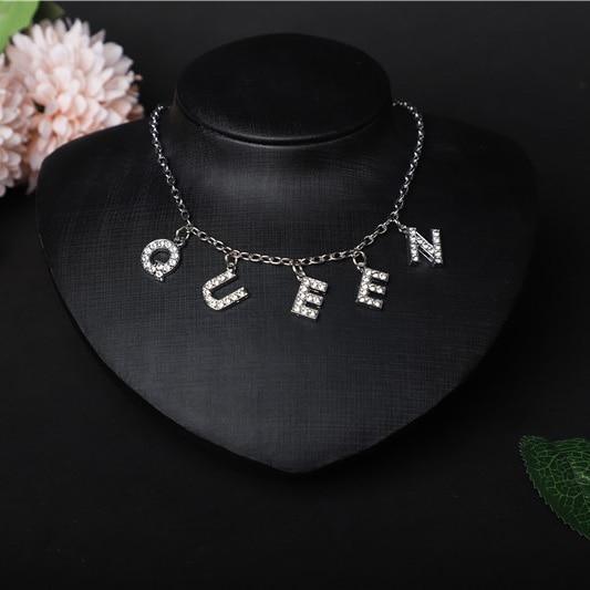 Personalized Custom Modern Diamond Crystal Letter Names Choker Necklace For  Women Luxury Jewelry Style Perfect Gift For Girls Cool Style