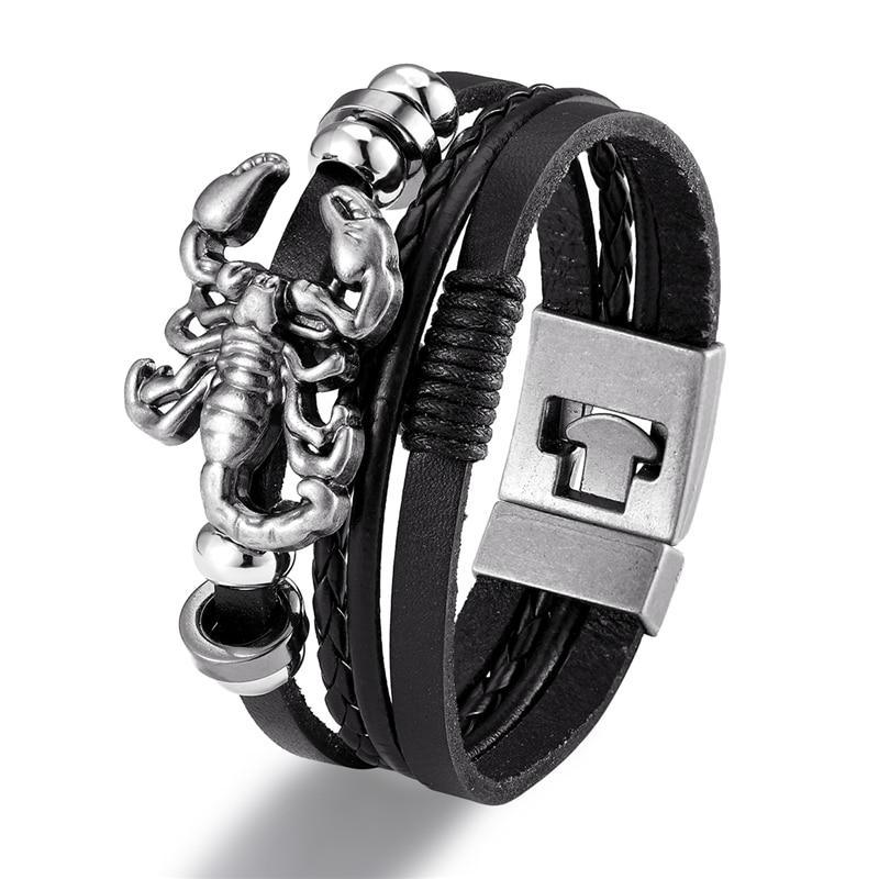 Elegant Fashion Bracelet Genuine Leather Amazing Multi-Layer Anchor Luxury Bracelet For Men Vintage Punk Rock For Women Alloy Beads Nautical Jewelry