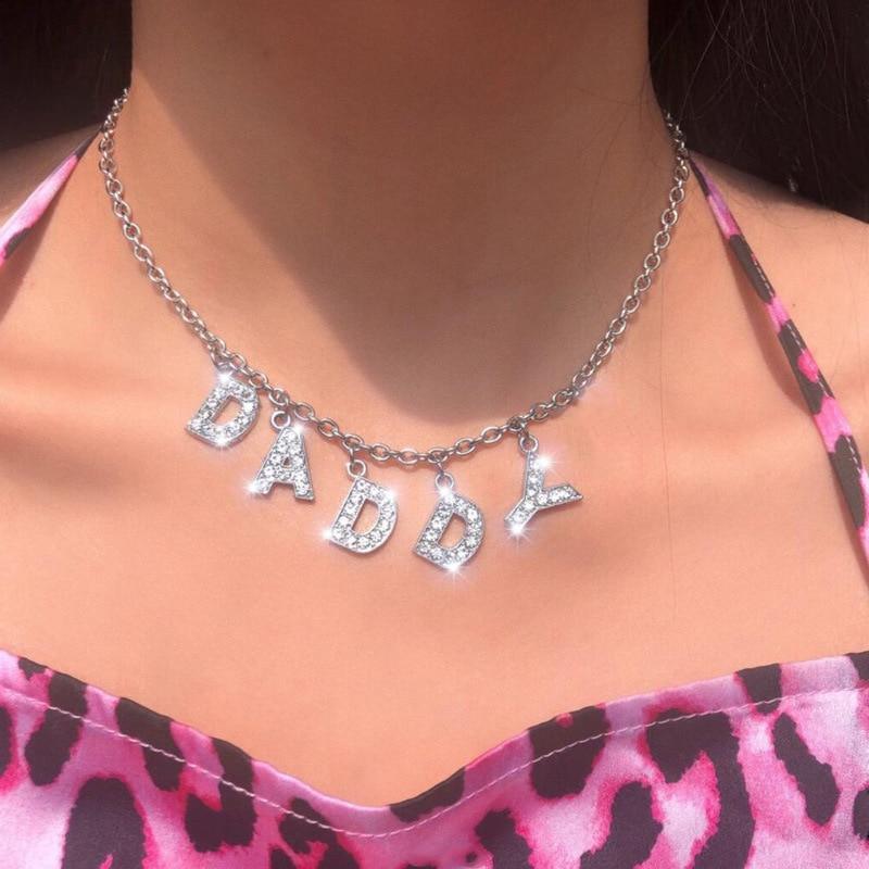 Personalized Custom Modern Diamond Crystal Letter Names Choker Necklace For  Women Luxury Jewelry Style Perfect Gift For Girls Cool Style