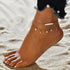 Gold Metal Shell Coconut Tree Female Anklets Barefoot Sandals Foot Summer Double Layers  Foot  Bracelets Leg Jewelry