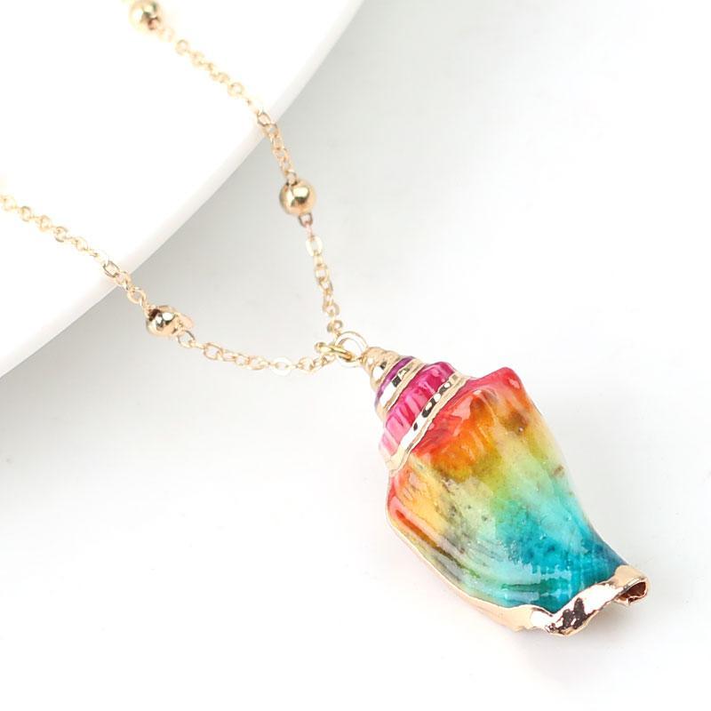 Boho Conch Shell Necklace Shell Gold Shell Chain Necklace Women Seashell Choker Necklace Pendants Jewelry Bohemian Female