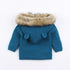 Modern Luxury Winter Warm Newborn Baby Boy Girl Knit Hooded Coat Fur Collar Jacket Clothes FOr Boys and Girls