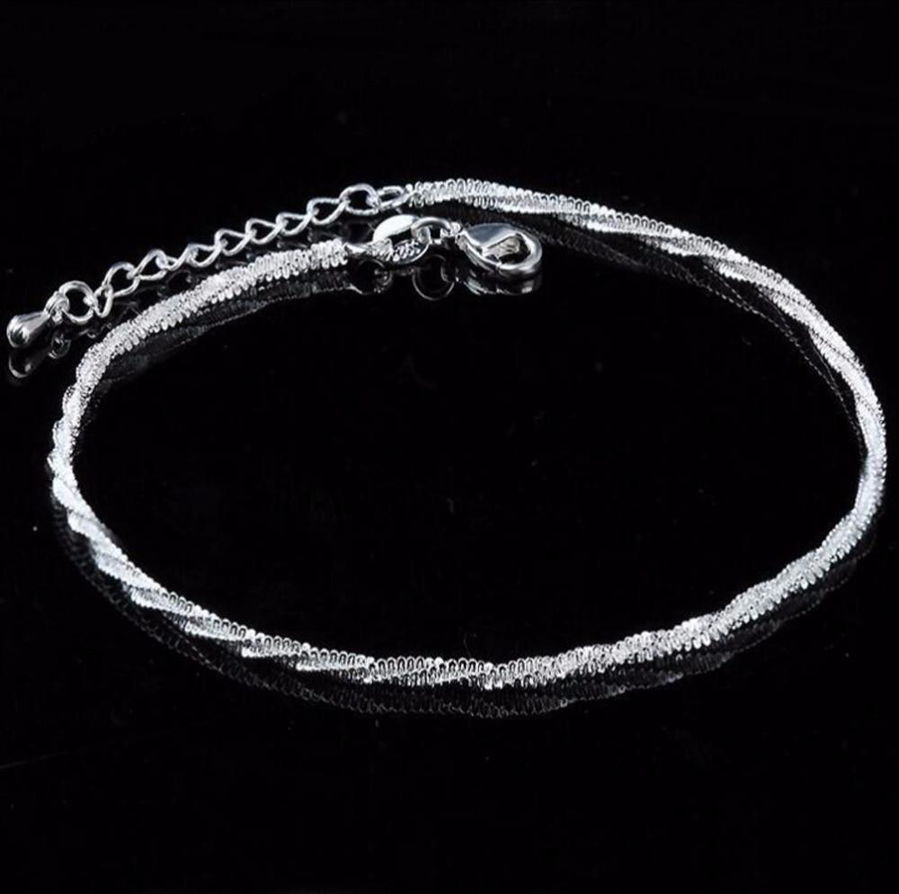 Trendy Anklet Silver Bracelet For The Leg For Women Fashion  Chain On Foot Girls Jewelery Modern Style