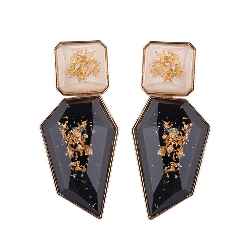 New Hot Modern Fashion Earring Gold Color Resin Irregular Drop Earrings Luxury for Women Elegant Wedding Jewelry