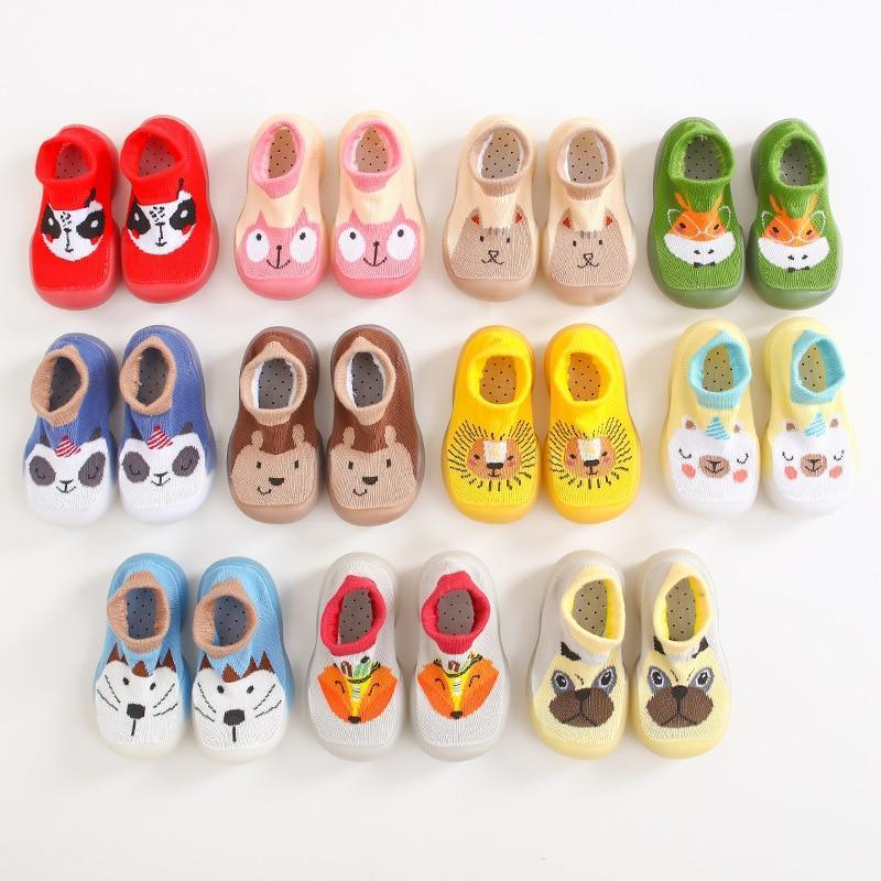 Baby Shoes First Shoes Toddler First Walkers Boy Soft Sole Rubber Outdoor Baby Shoes Cute Animal Baby Anti-slip Booties