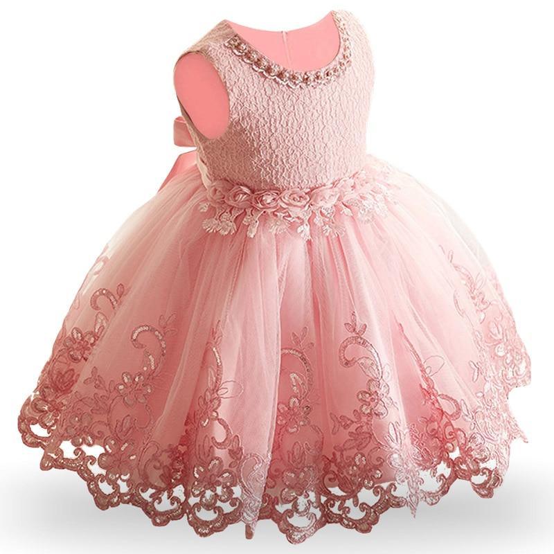 Luxury Modern Baby Girl Christmas Dress Newborn Baby Girls Bow Dresses For Baby 1st Year Birthday Party