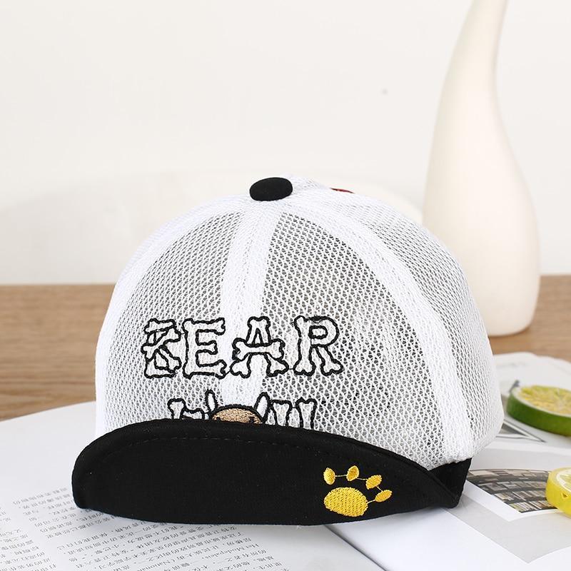 Luxury Summer Newborn Baby Sun Hat Cotton Beret Hat Cartoon Striped Bear Snapback Baseball Cap Baby Hats For girls and Boys Kids